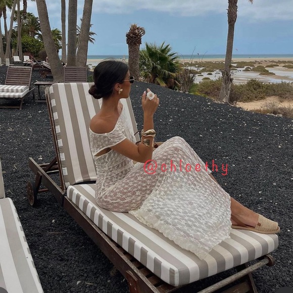 Zara LONG ASYMMETRIC LACE DRESS - Picture 8 of 16